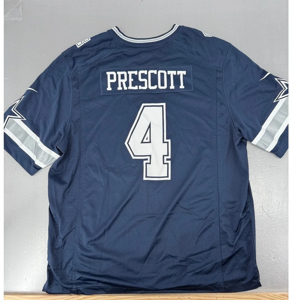 Nike Dallas Cowboys Dak Prescott 4 NFL Jersey Navy Blue Mens XXL 12548